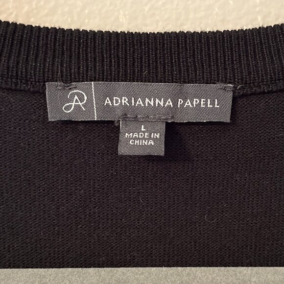 Black Cardigan with Sheer Polka Dot Sleeves - Adrainna Papell - Picture 5 of 9